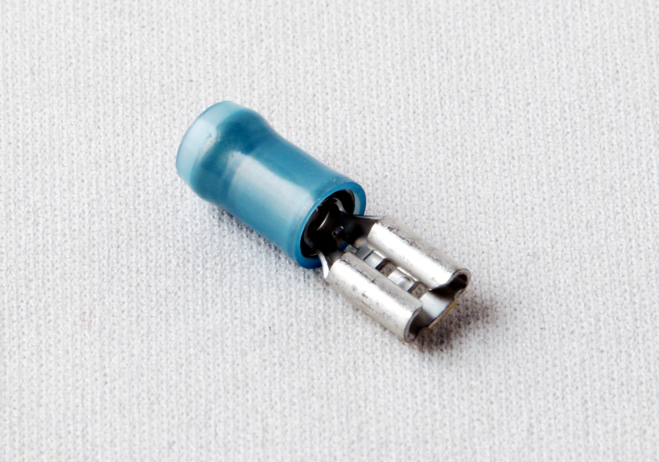 NTE Electronics Nylon Flag Terminals - 10 Pack, Tin Plated Brass For 16-14 AWG Wire