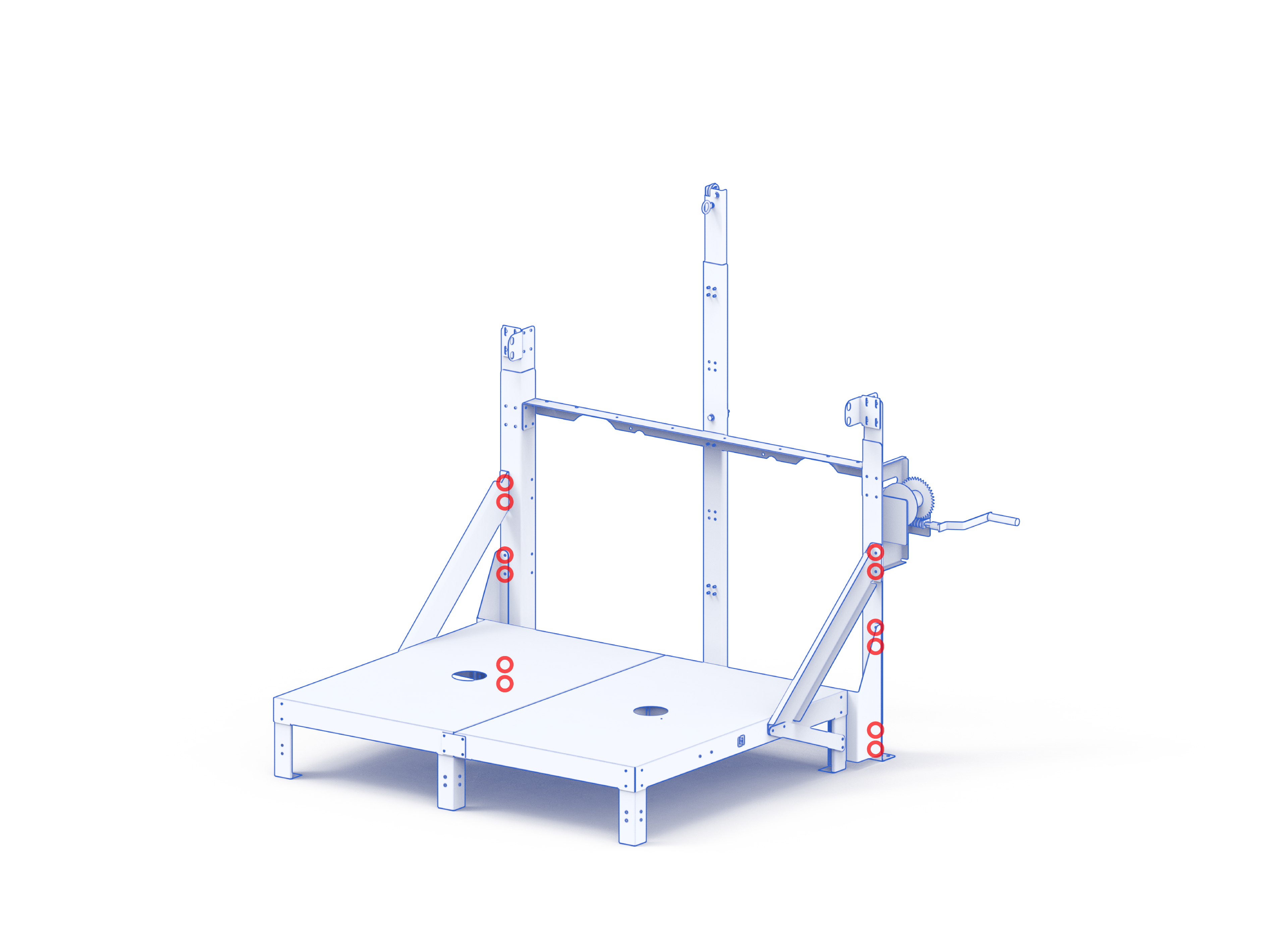 attach winch assembly callouts