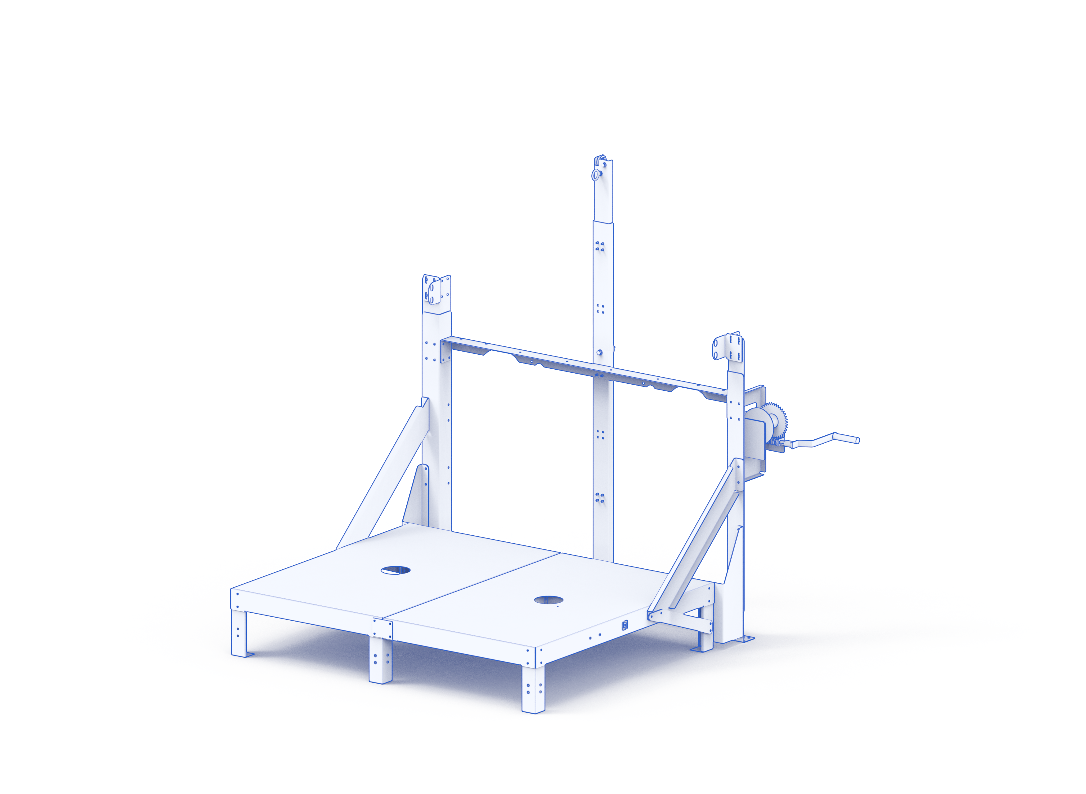 attach winch assembly to the stand