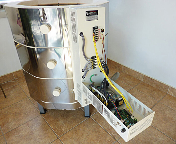 Assembly control box hinged down