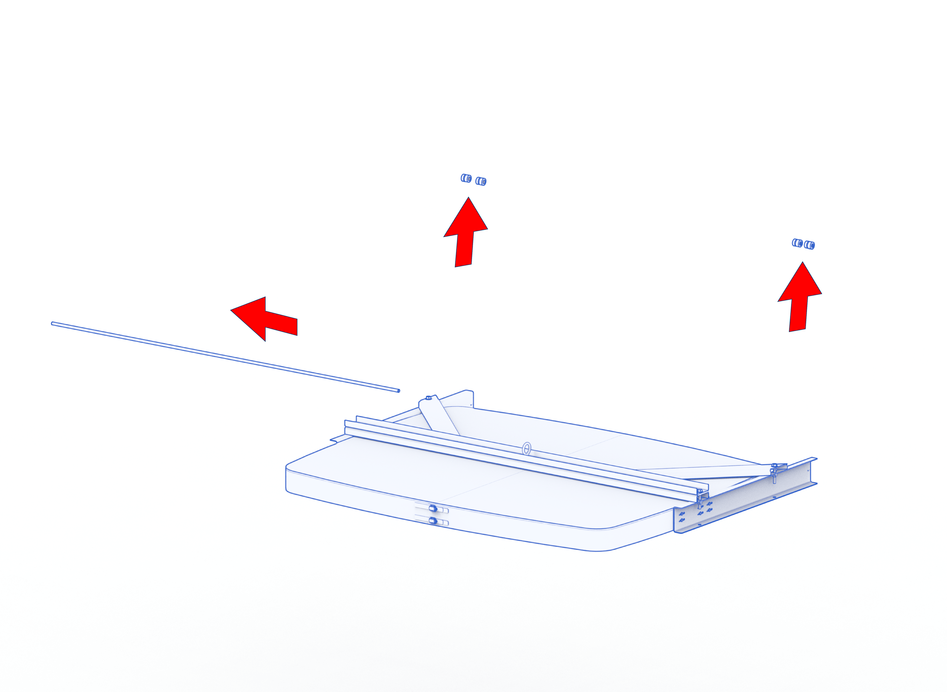 remove hinge bar and shaft collars