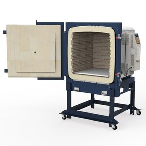 eFL Front-Loading kiln with casters