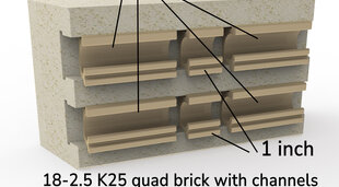 3 Thick Uncut Firebrick (2500F K25 Brick)